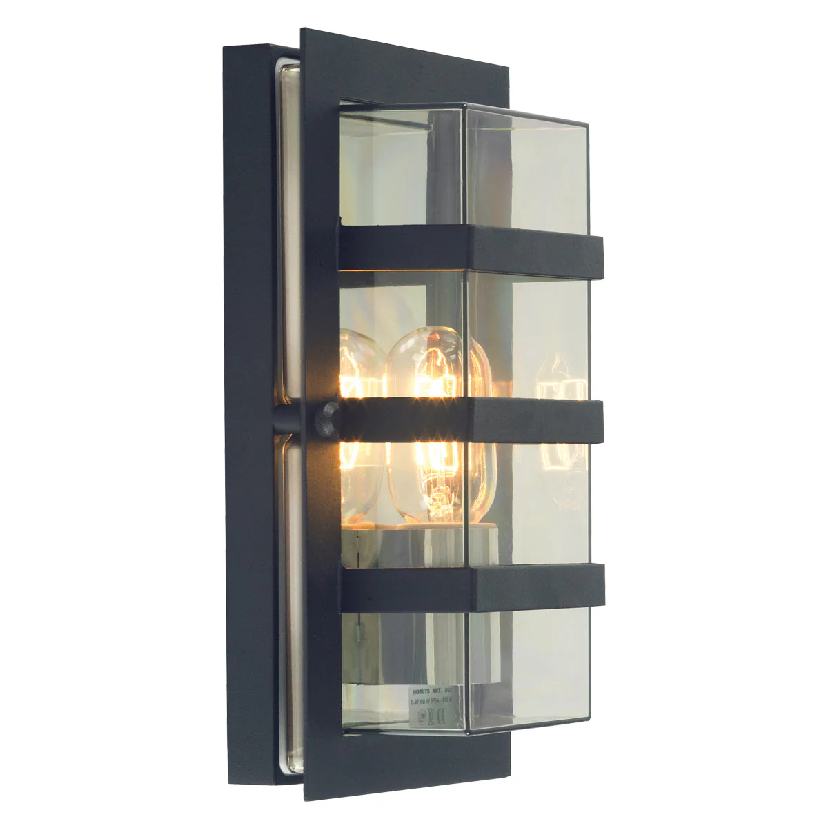 Boden 1 Light Wall Light - Black With Clear/Opal Glass
