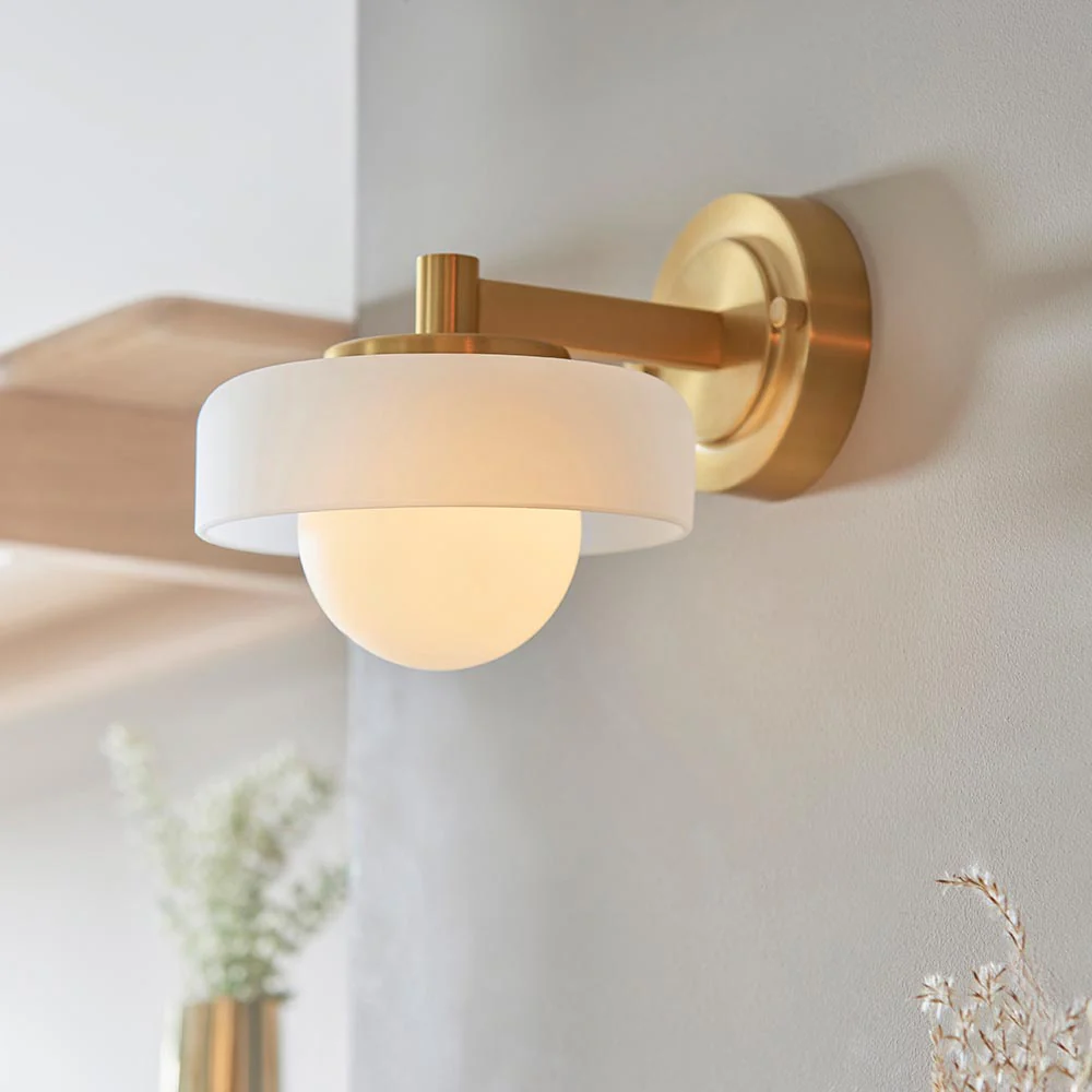 Boss Wall Light - Brass & Opal - Image 3