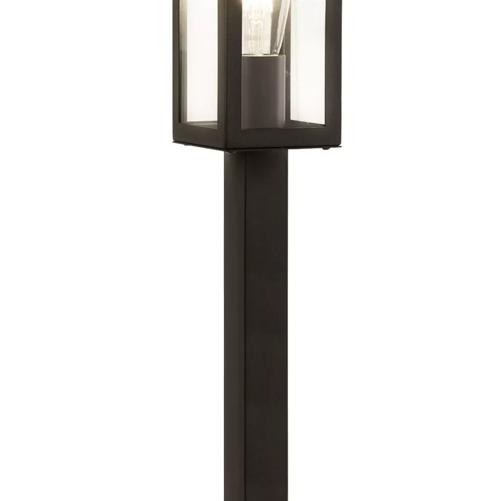 Box Outdoor Post - Black Metal & Clear Glass - Image 4