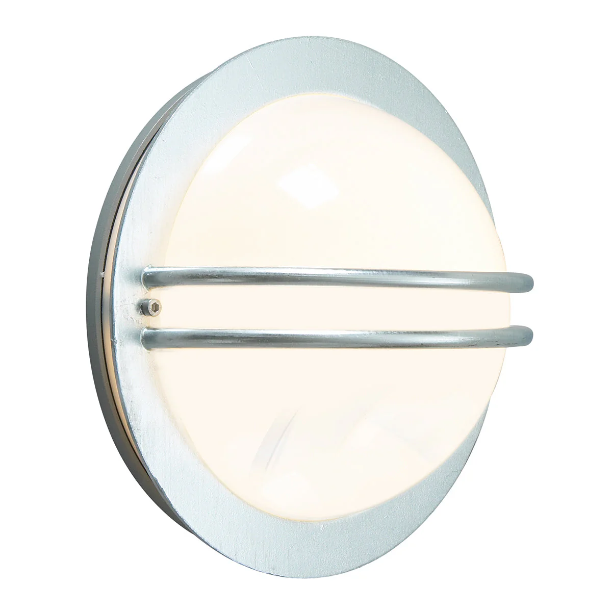 Bremen 1 Light Wall Lantern - Galvanised With Opal Glass