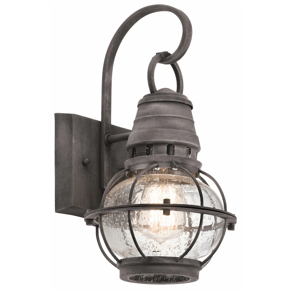 Bridge Point Small/Medium/Large Wall Lantern - Weathered Zinc/Natural Brass Finish