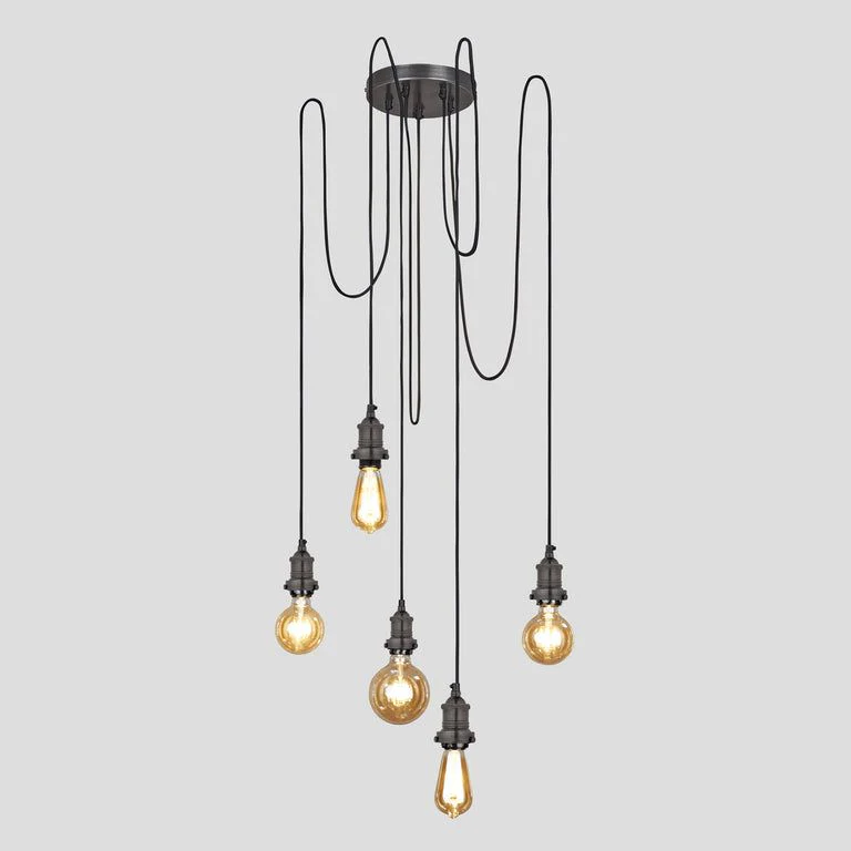 Brooklyn Cluster Ceiling Light - Pewter/Brass Finish