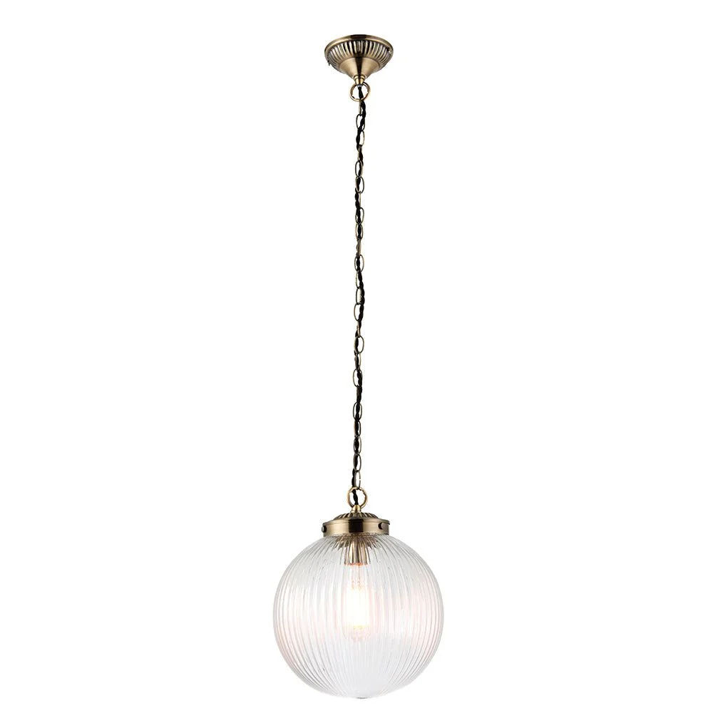 Brosnan Small/Large Pendant Ceiling Light - Antique Brass Finish