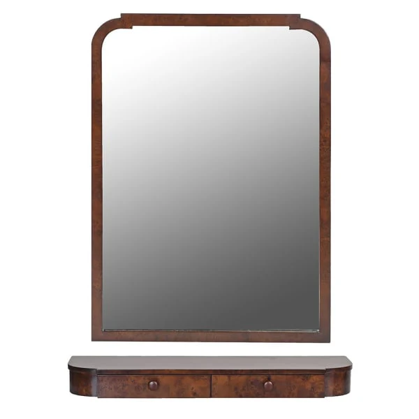 Burl Hall Mirror Shelf