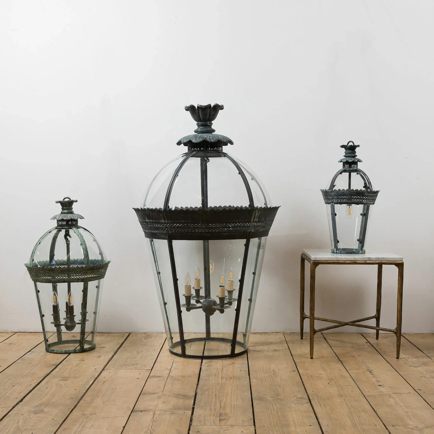 Byron Large Lantern Bronze Verdigris - Image 2