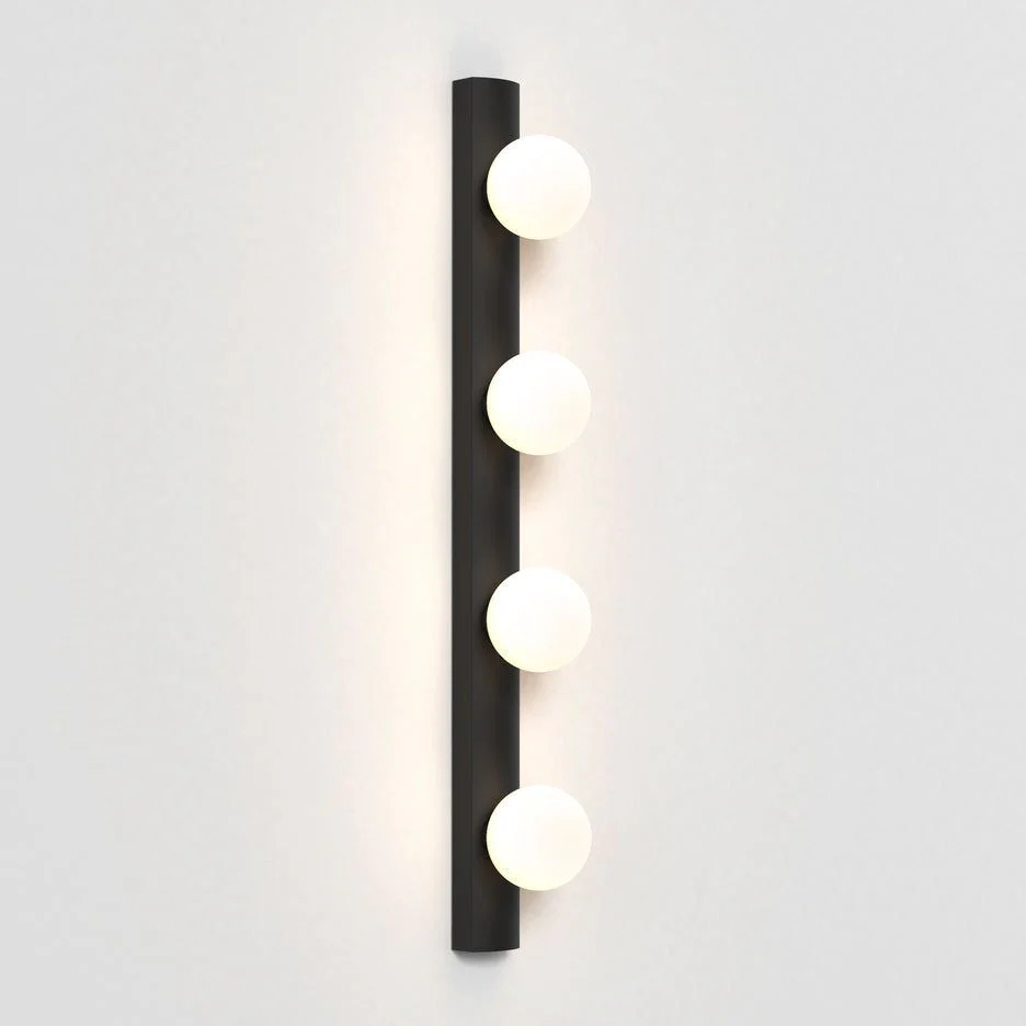Cabaret Bathroom Wall Light IP44  - Matt Black/Polished Chrome