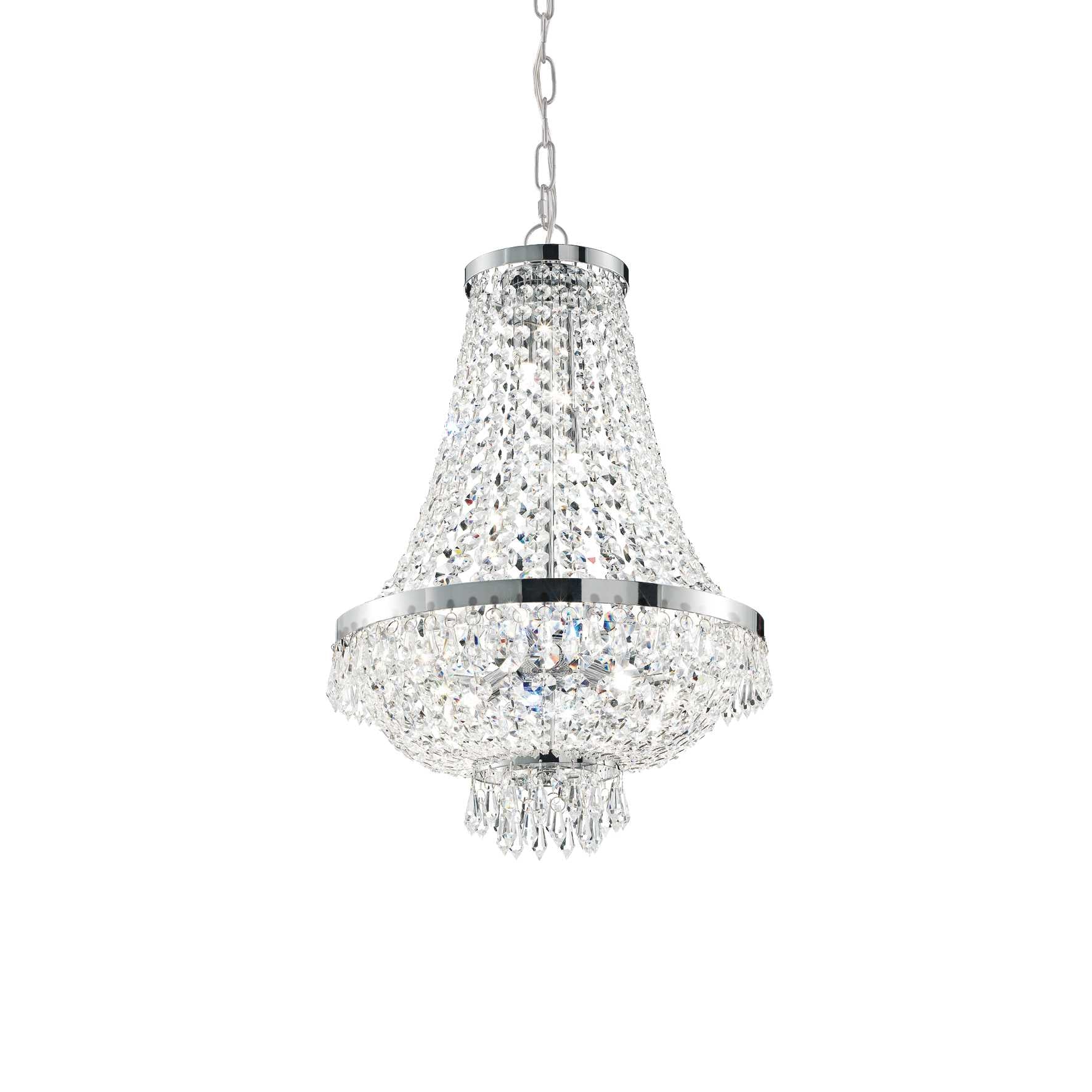Caesar Chandelier 6/9/12Lt - Chrome/Gold Finish