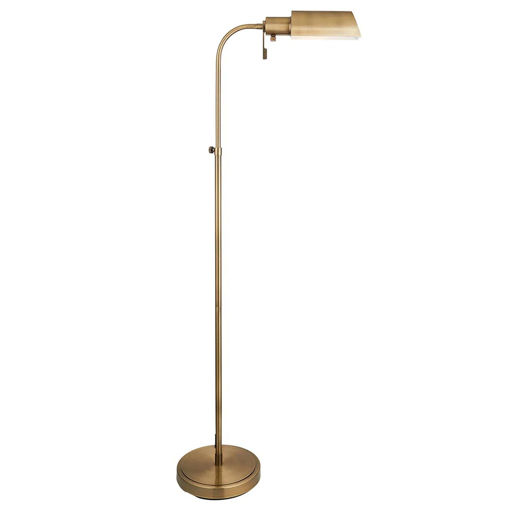Capella Reader Floor Lamp -Brass Opal/Brass Finish E27 - Image 8