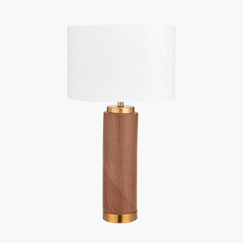 Carrara Wood Effect Ceramic Tall Table Lamp - Image 2
