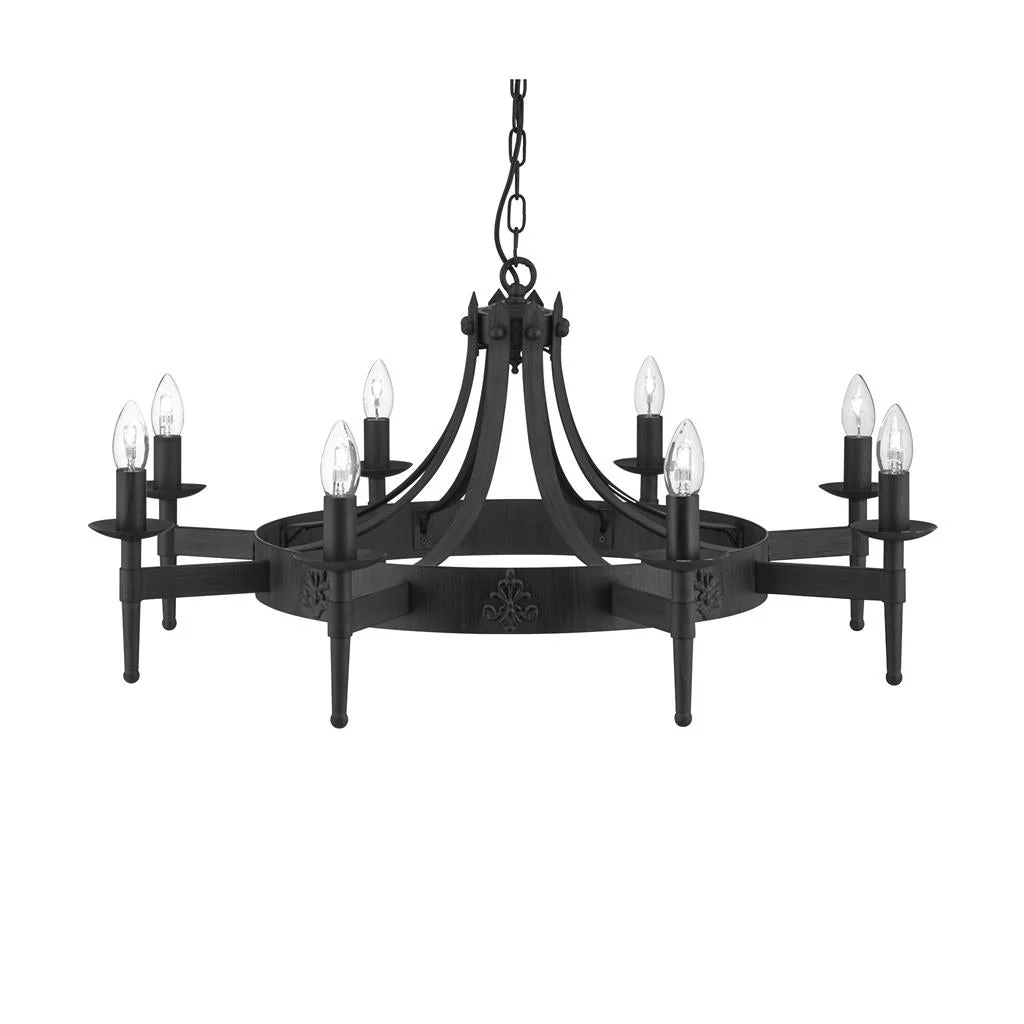 Cartwheel II  5/8/12Lt Multi-Arm Pendant - Black Finish
