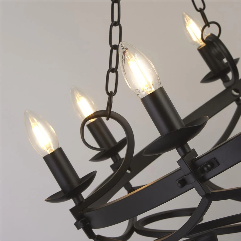 Cartwheel II  5/8/12Lt Multi-Arm Pendant - Black Finish - Image 10