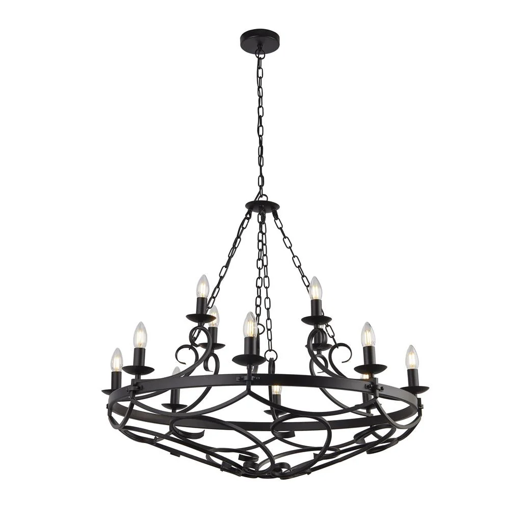 Cartwheel II  5/8/12Lt Multi-Arm Pendant - Black Finish - Image 12