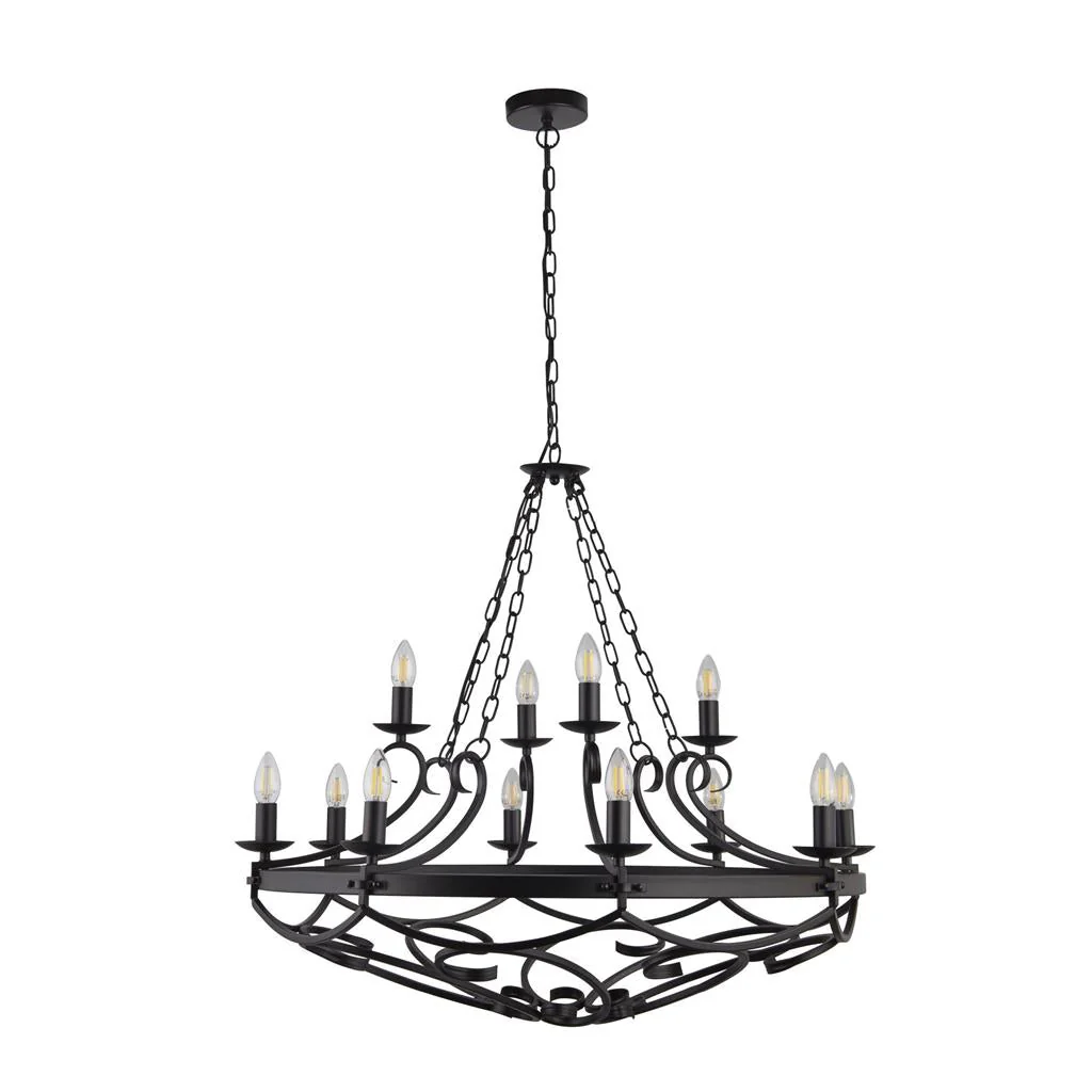 Cartwheel II  5/8/12Lt Multi-Arm Pendant - Black Finish - Image 13