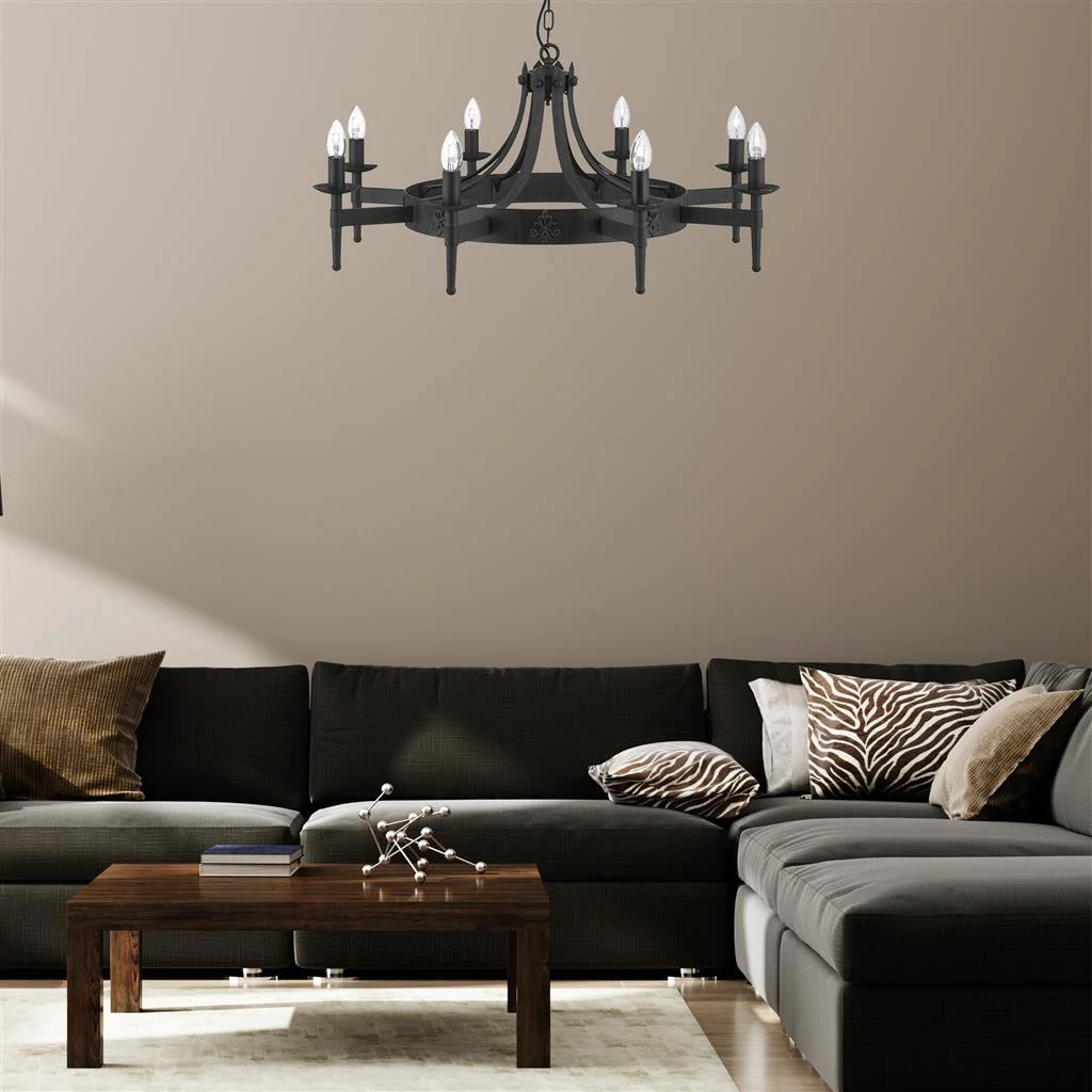 Cartwheel II  5/8/12Lt Multi-Arm Pendant - Black Finish - Image 6