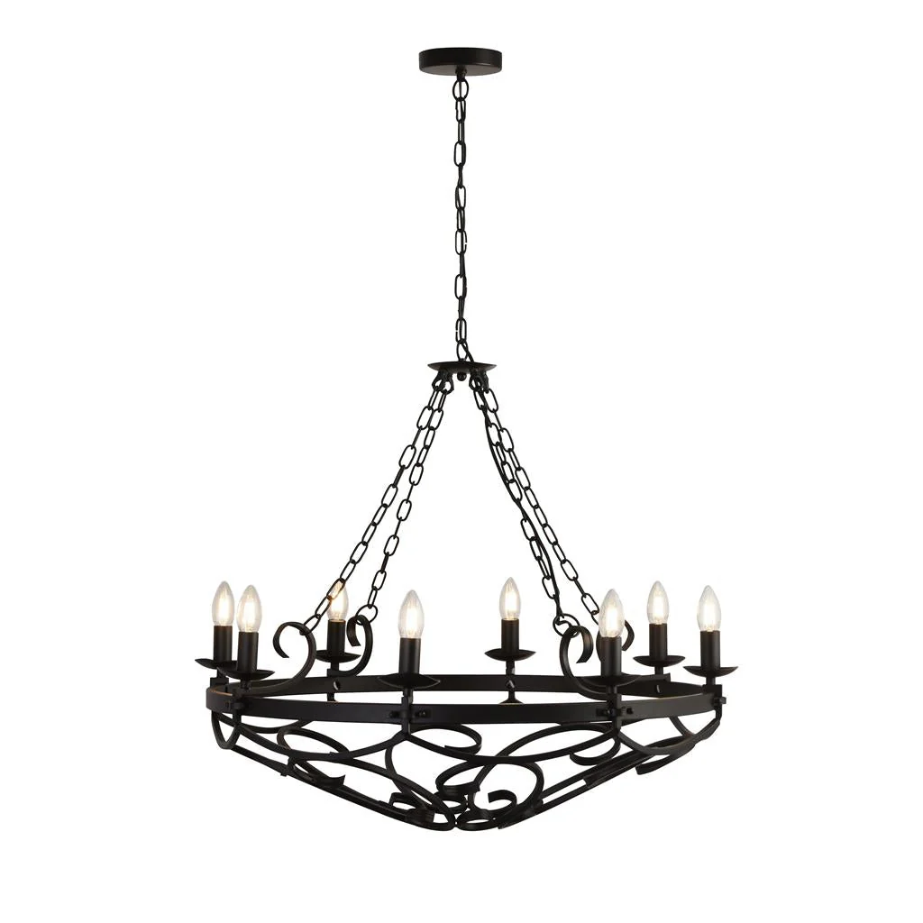 Cartwheel II  5/8/12Lt Multi-Arm Pendant - Black Finish - Image 8
