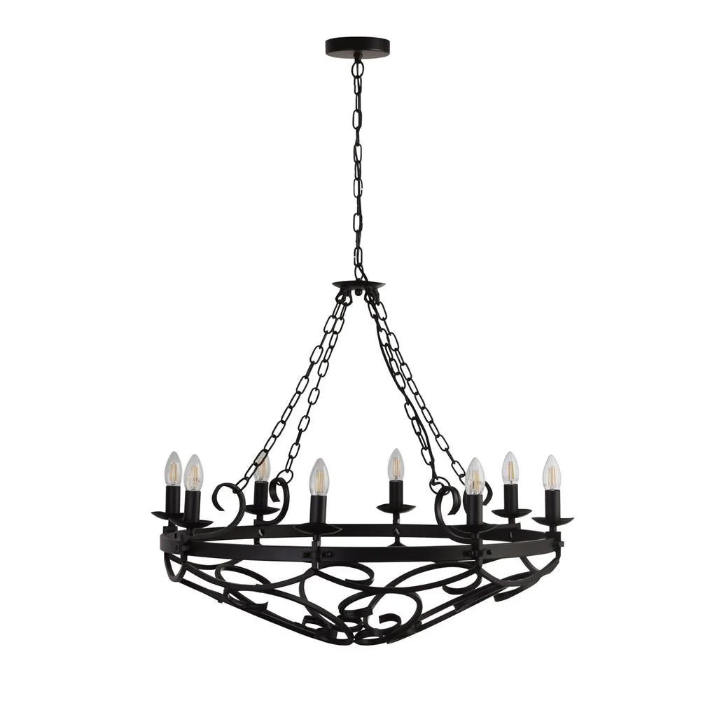 Cartwheel II  5/8/12Lt Multi-Arm Pendant - Black Finish - Image 9