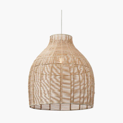 Caswell Natural Rattan Dome Pendant - Image 15