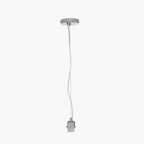 Caswell Natural Rattan Dome Pendant with Brushed Chrome Ceiling Fitting E27 - Image 3