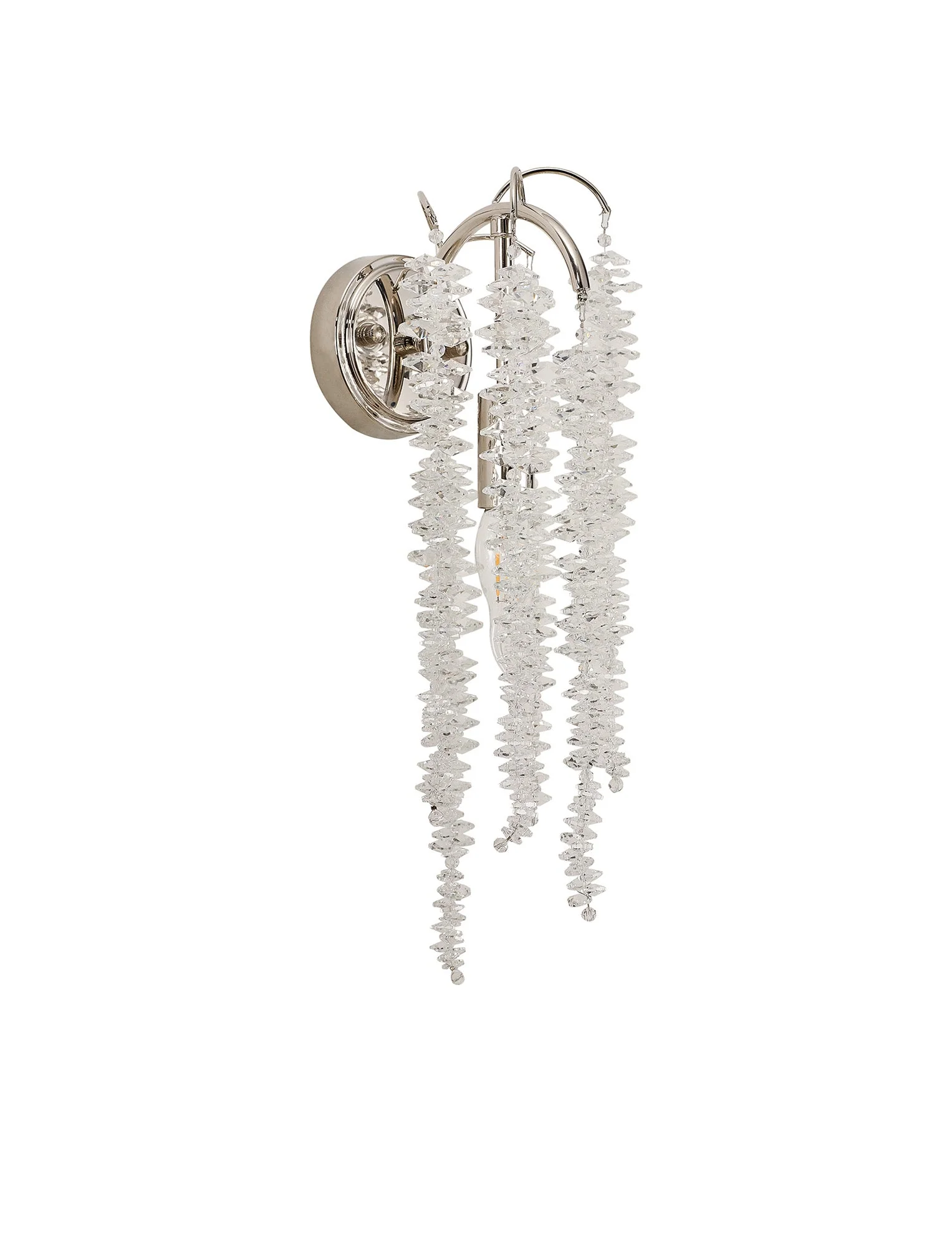 Chantilly Wall Lamp, 1 Light E14, Polished Nickel / French Gold