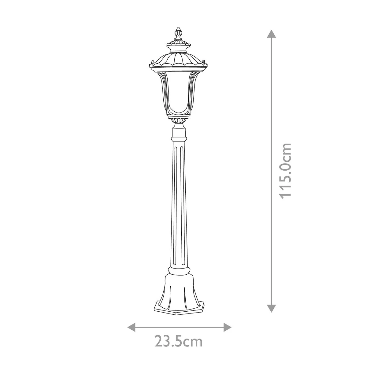 Chicago 1 Light Pillar Lantern - Bronze - Rusty Bronze Patina/Textured Black IP44 E27 - Image 8