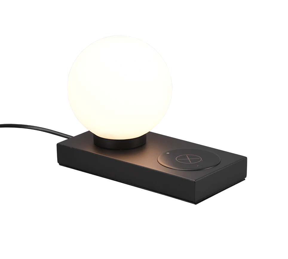Chloe Phone Charger Table Lamp - Black