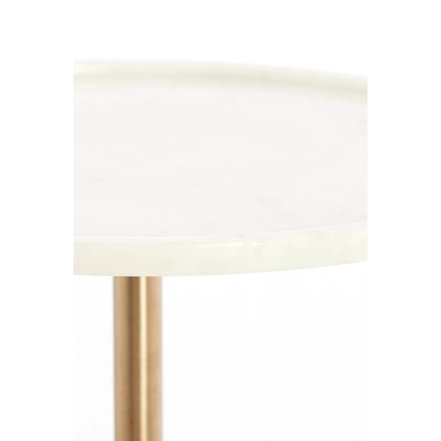 Civita Marble Side Table- White+Antique Bronze - Image 3