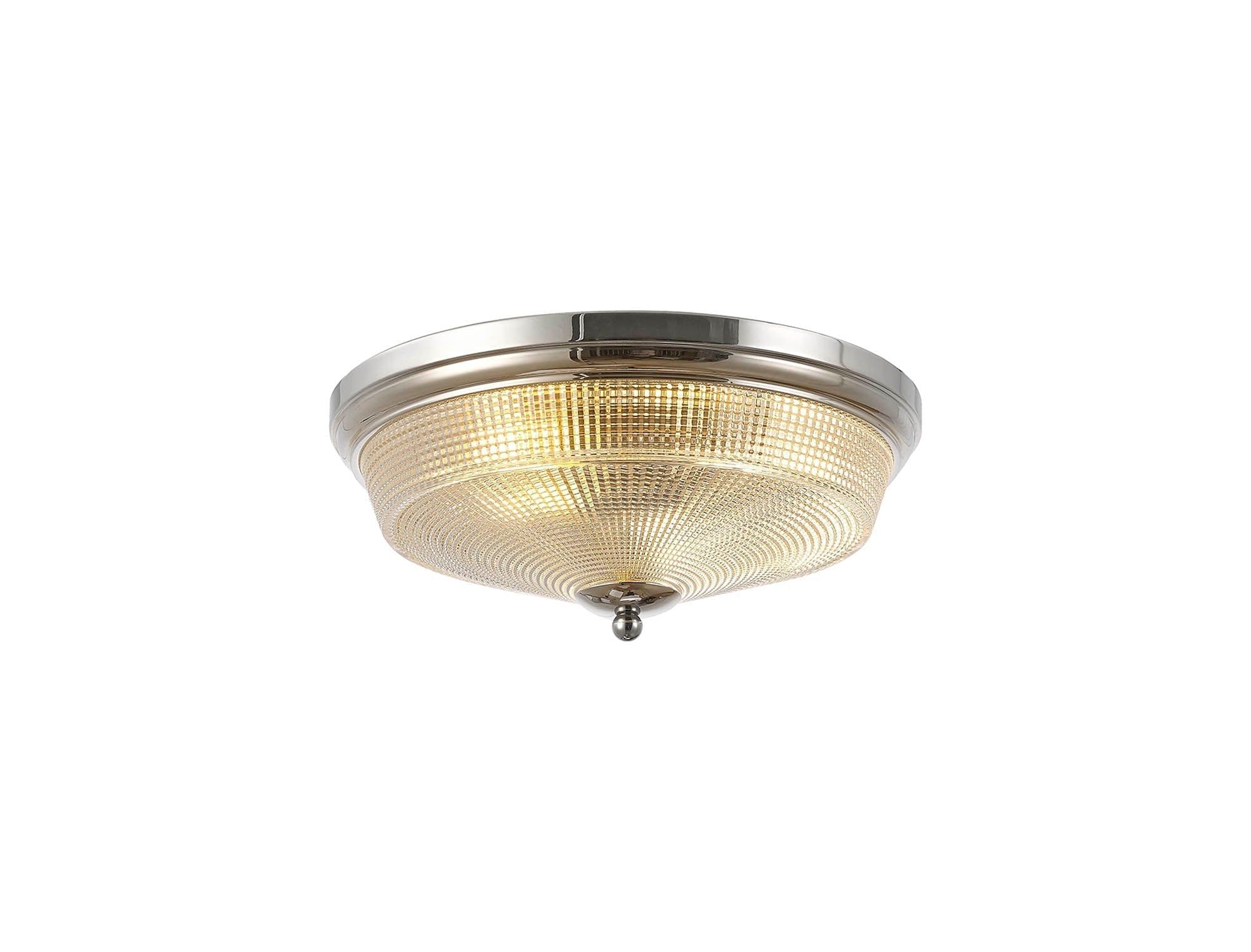 Cleron 2Lt Flush Ceiling Light Satin Nickel - Promotional Offer