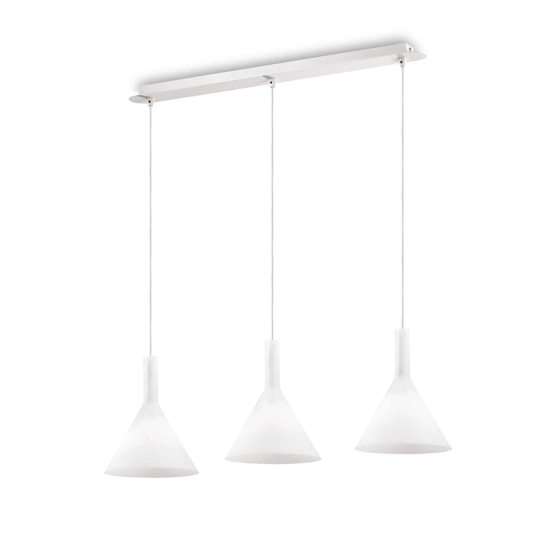 Cocktail 3 Light Linear Pendant - White
