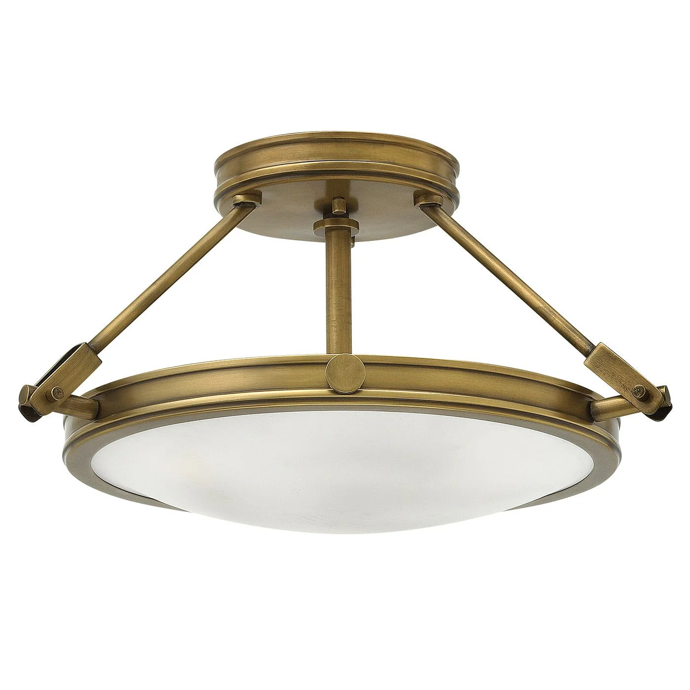 Collier 3/4Lt Semi Flush Ceiling Light - Heritage Brass/ Black  Finish