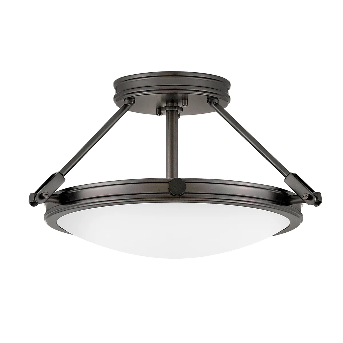 Collier 3/4Lt Semi Flush Ceiling Light - Heritage Brass/ Black  Finish - Image 5