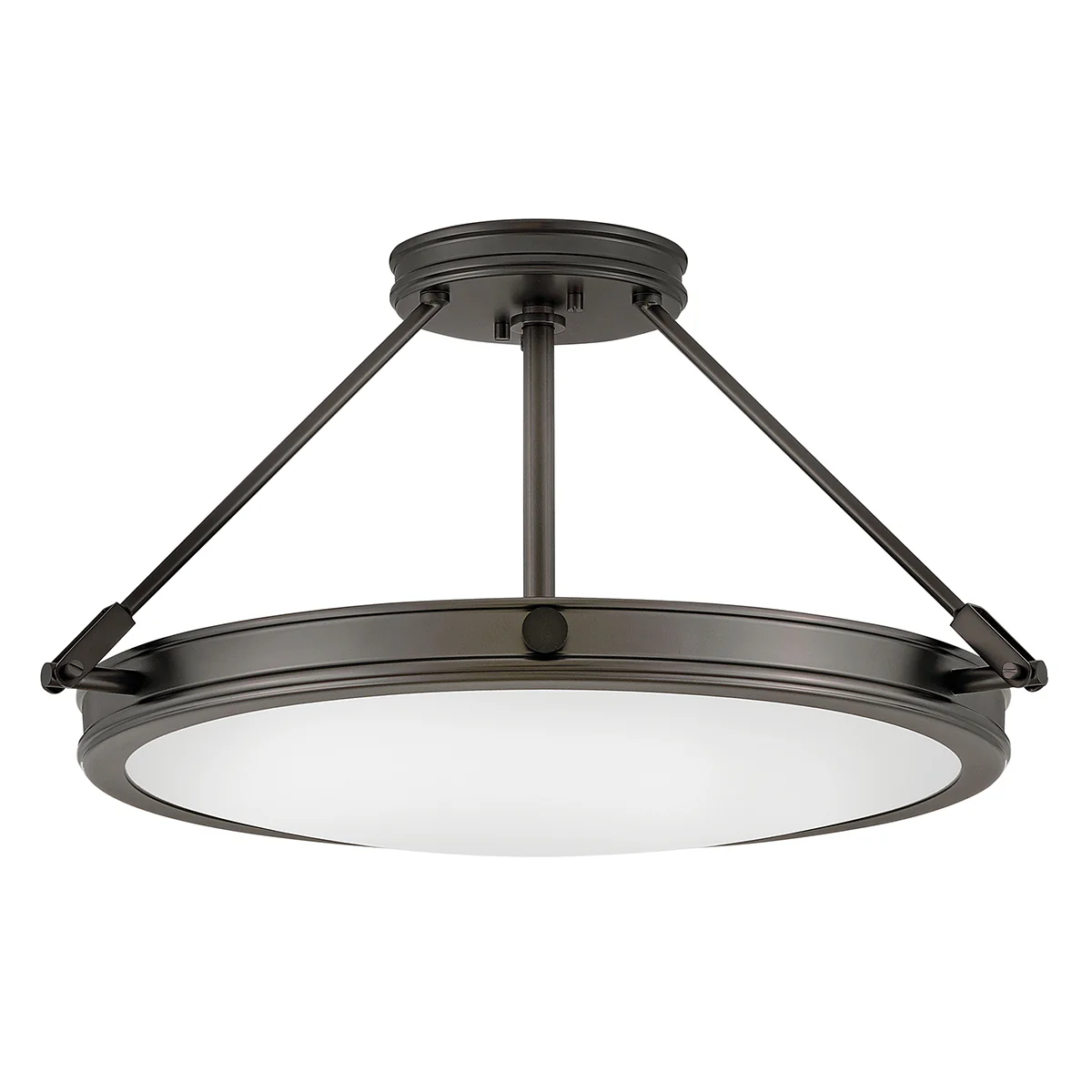 Collier 3/4Lt Semi Flush Ceiling Light - Heritage Brass/ Black  Finish - Image 6