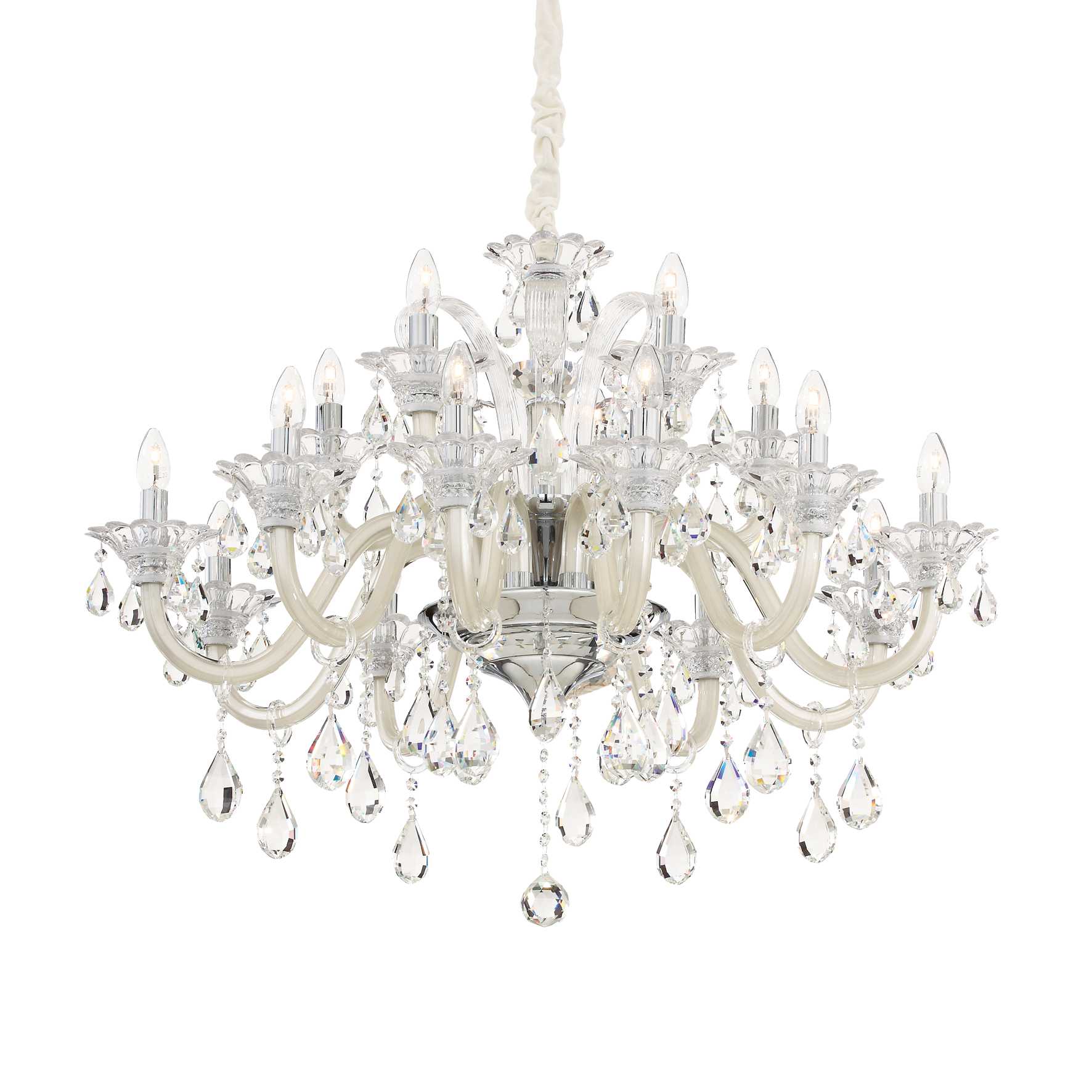 Colossal crystal centre light 8/15Lt - Ivory/Grey/Transparent Finish