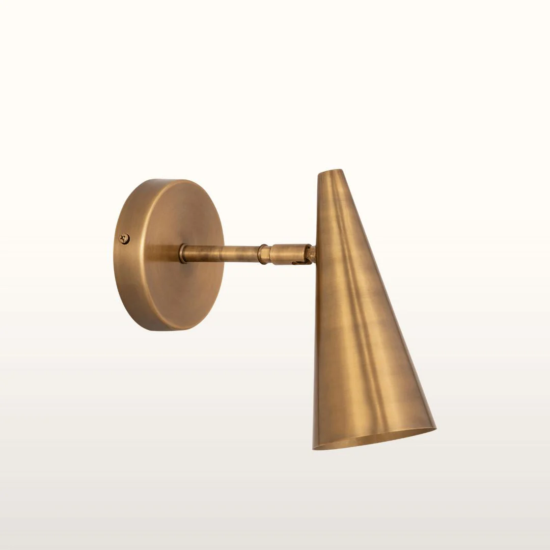 Taormina Cone Wall Light- Brass Finish