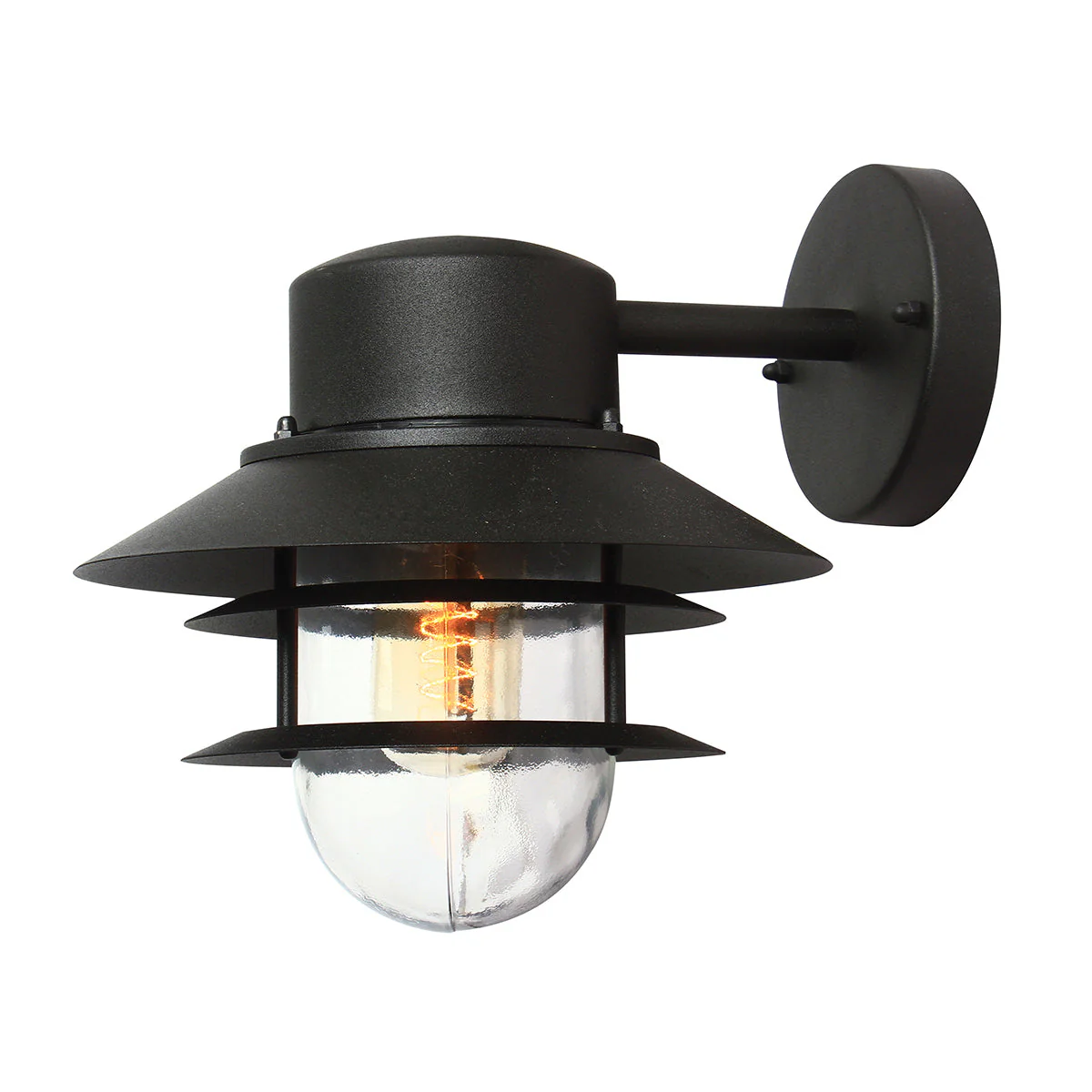Copenhagen Wall Lantern – Black/Silver/Steel Finish