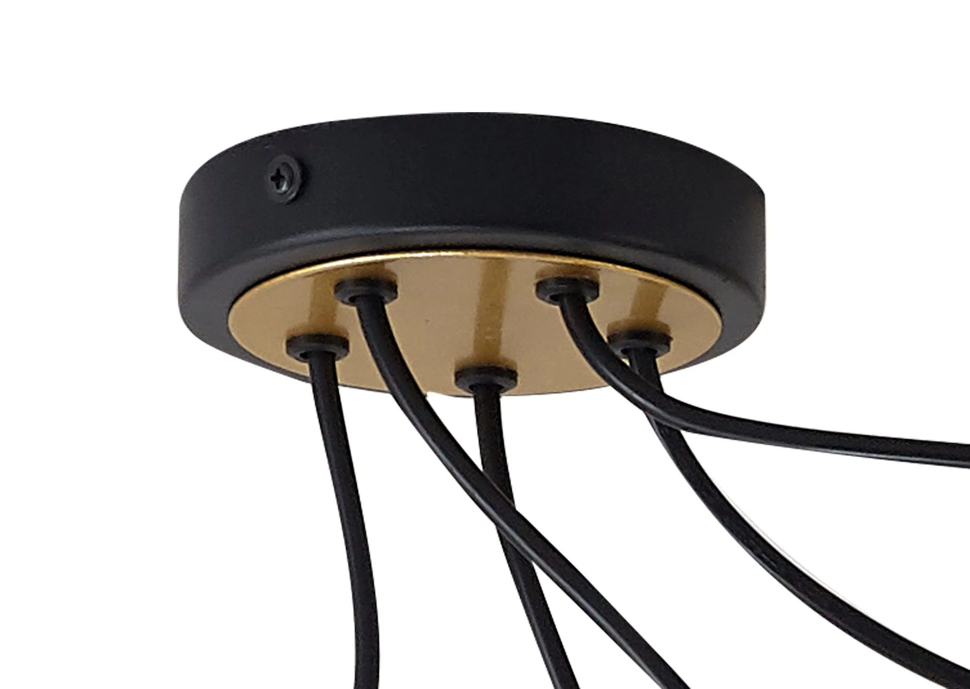 Corfu Double Ring Cluster Ceiling Light, 3/5 Light E27, Matt Black  &  Painted Gold, G95 & 120 Lamp Recommended - Image 13