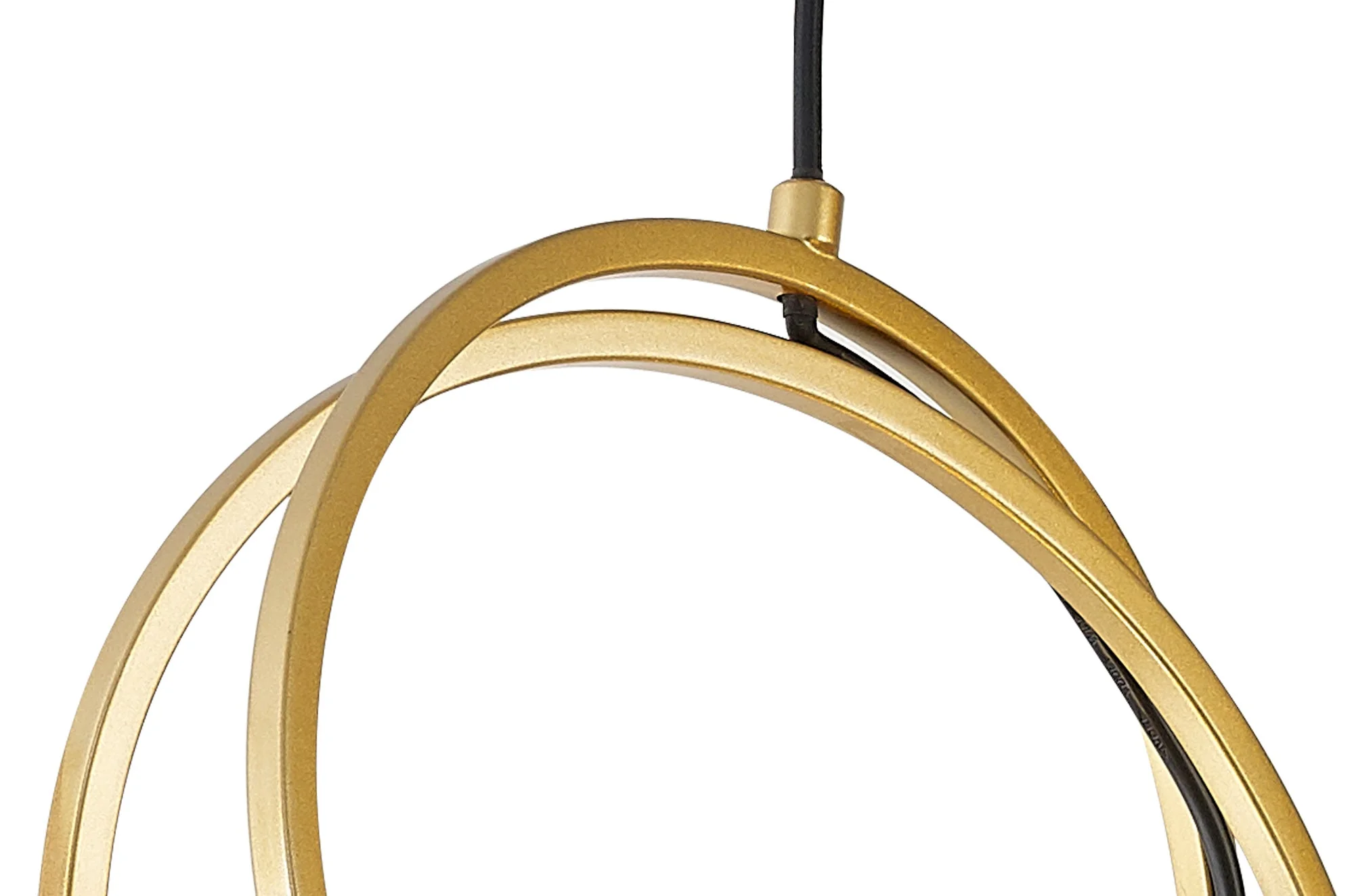 Corfu Double Ring Cluster Ceiling Light, 3/5 Light E27, Matt Black  &  Painted Gold, G95 & 120 Lamp Recommended - Image 5