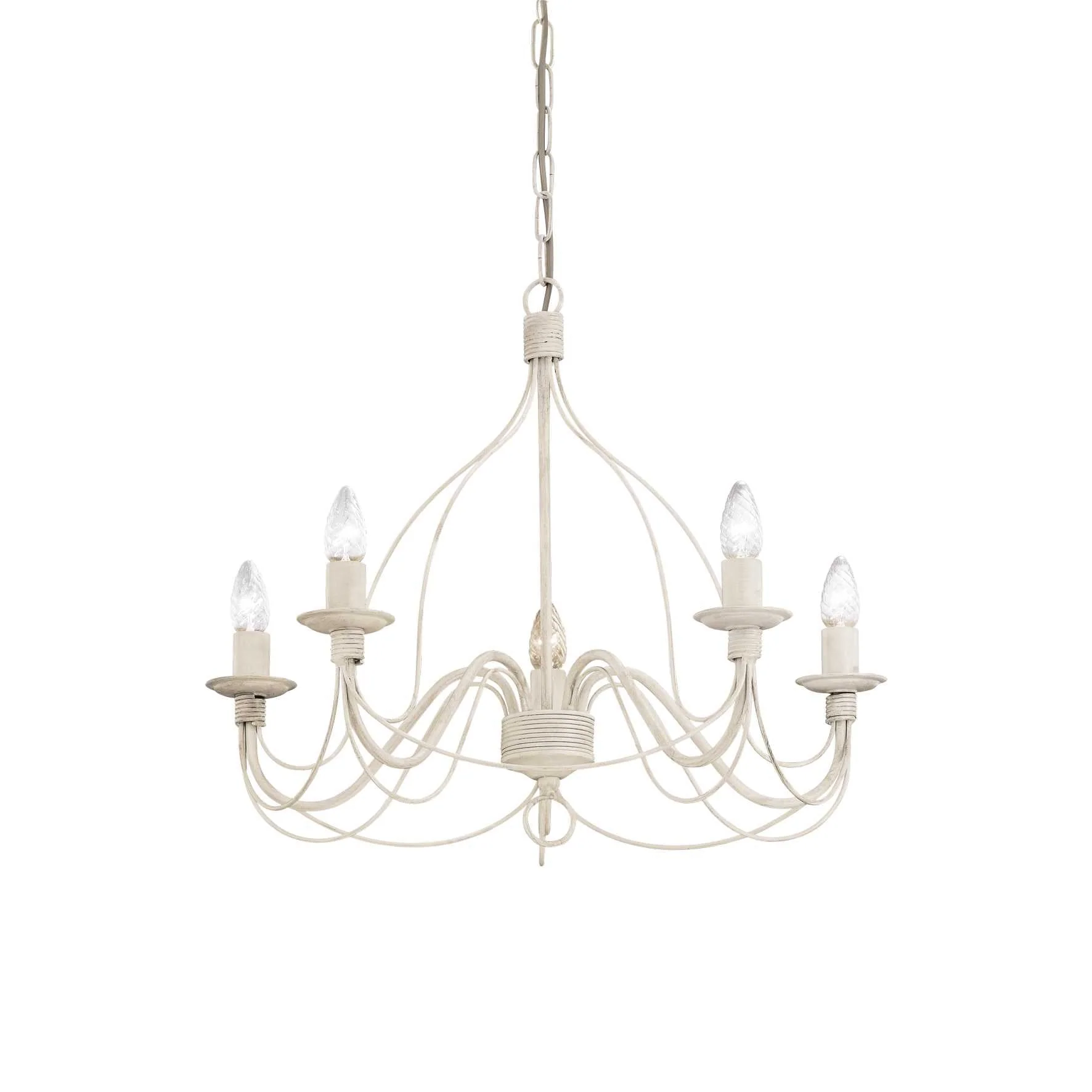 CORTE 5/8/12Lt Chandelier - White/Rust Finish
