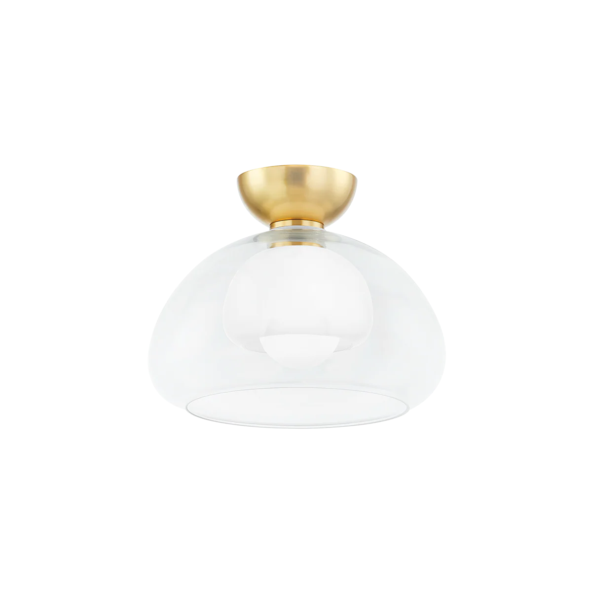 Cortney 1Lt Semi Flush - Aged Brass