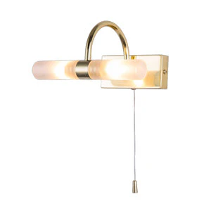 Corvus 2 Light G9 Wall Light Satin Brass/Chrome, Frosted Glass Push-Fit IP44