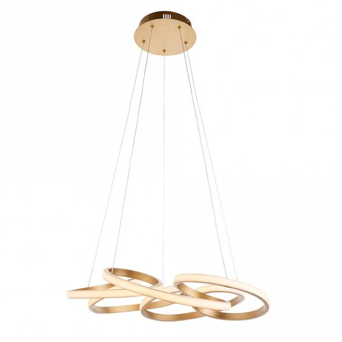 Cosmo Multi Spiral Satin Gold LED Pendant