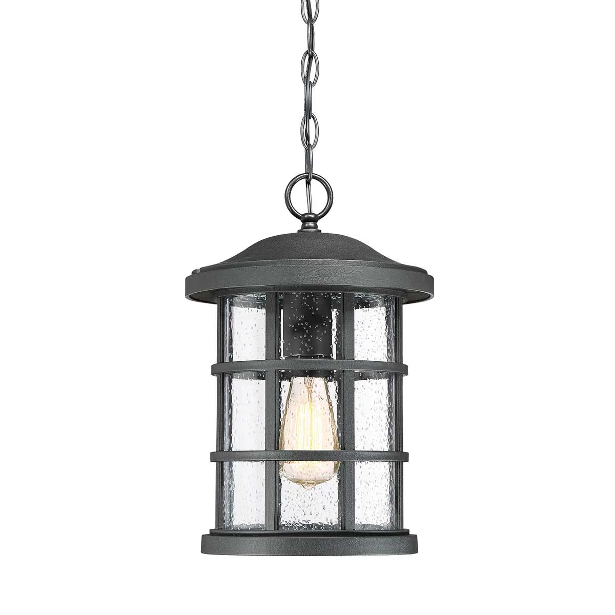 Crusade 1 Light Chain Lantern - Earth Black IP44 E27