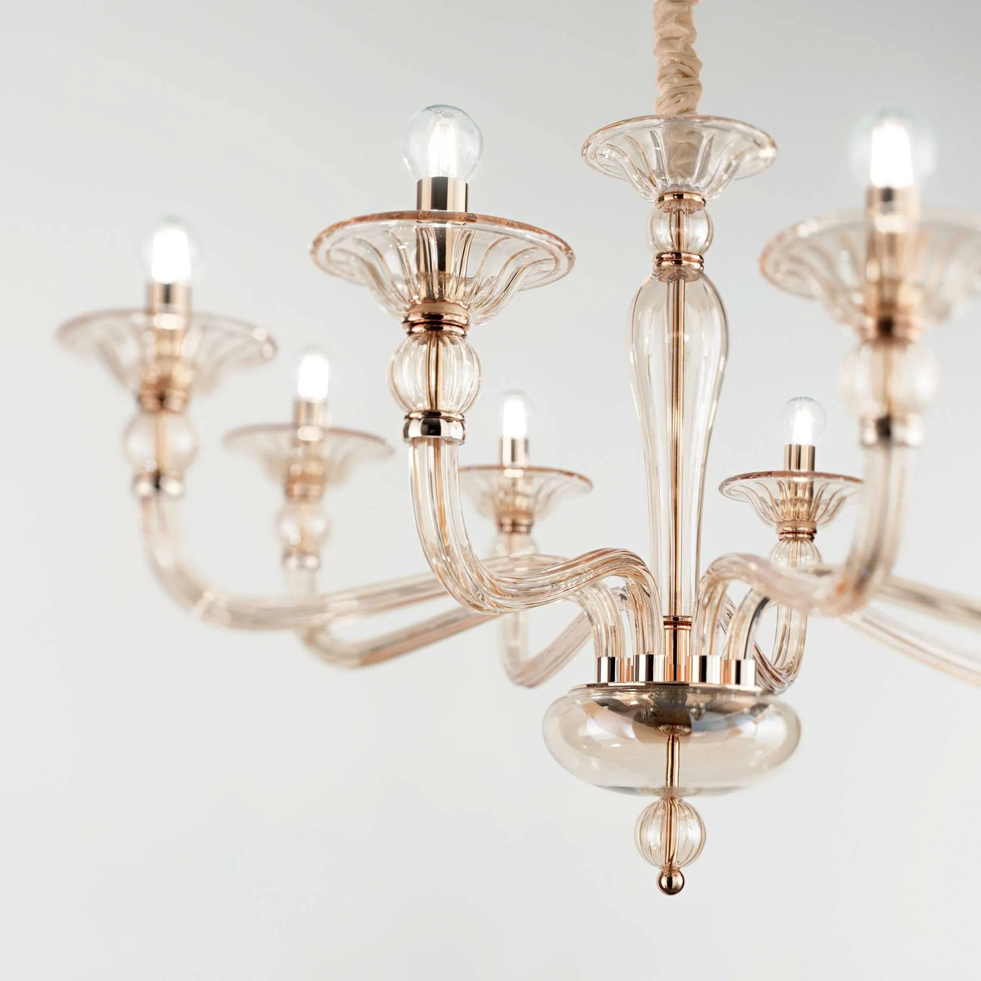 Danieli Centre Ceiling Light 6/8Lt- Gold/Amber Finish - Image 3