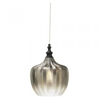Darby Pendant Ceiling Light  - Black with Faded Smoked Glass & Chrome with Faded Congnac Glass Finish