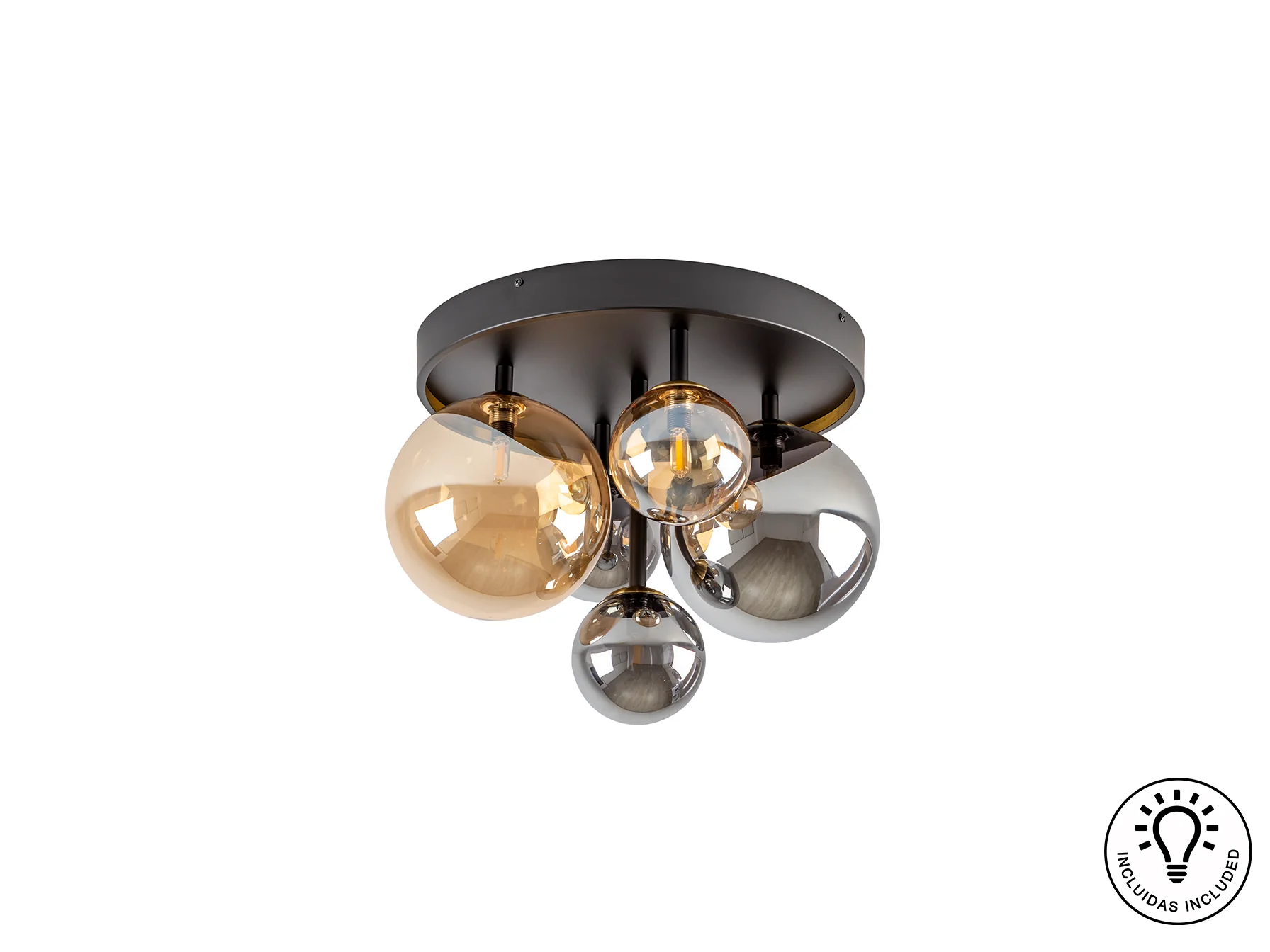 Dark Semi-Flush Ceiling Light