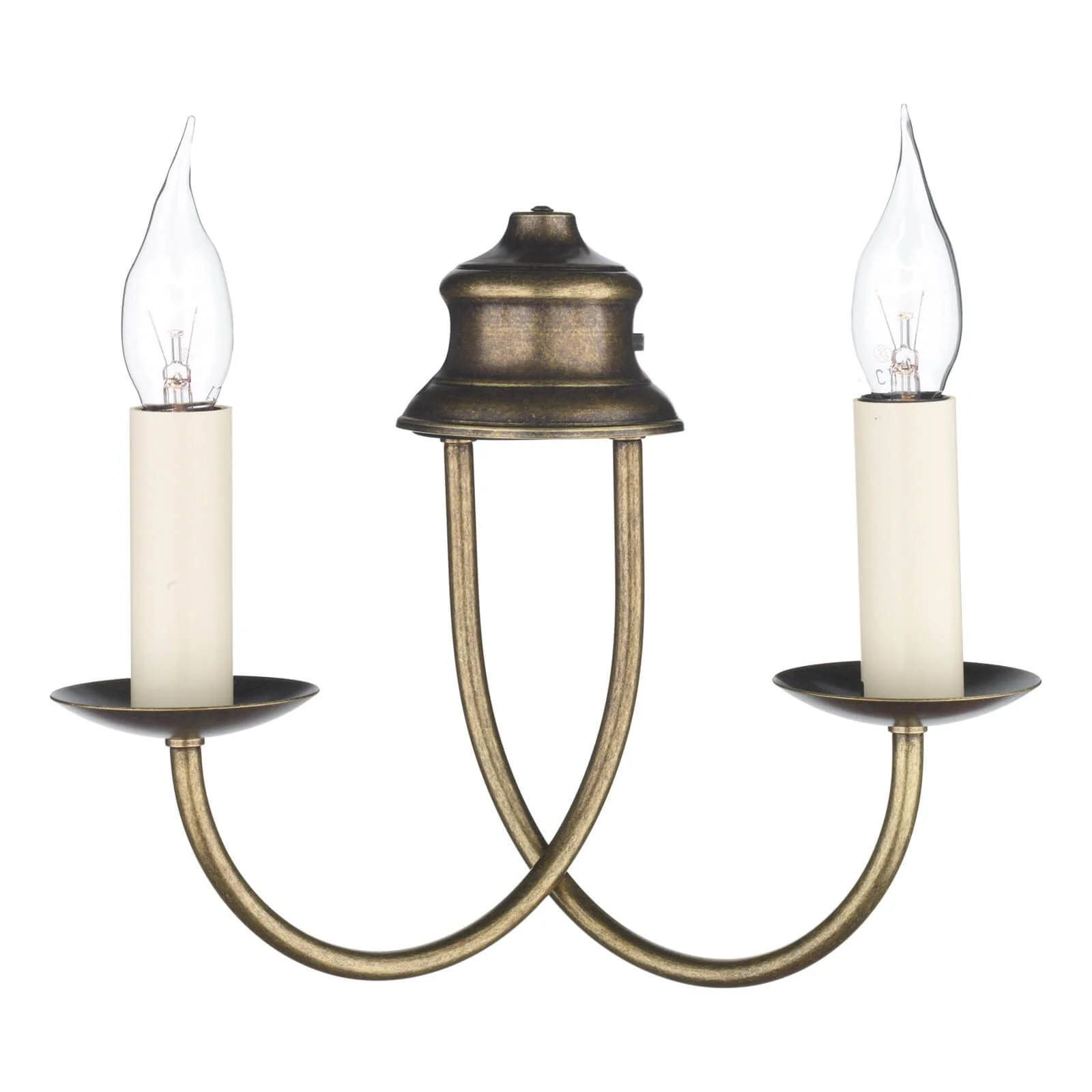 Bermuda Double Wall Bracket Cream Gold/Aged Brass Finish