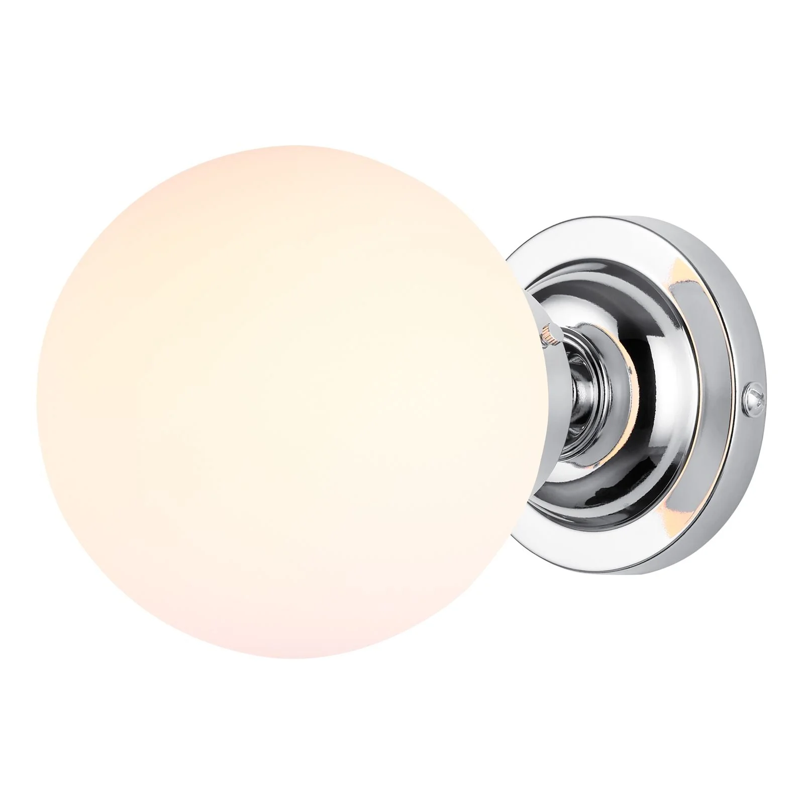 Buckley single wall light, polished chrome/Black, IP44 rated