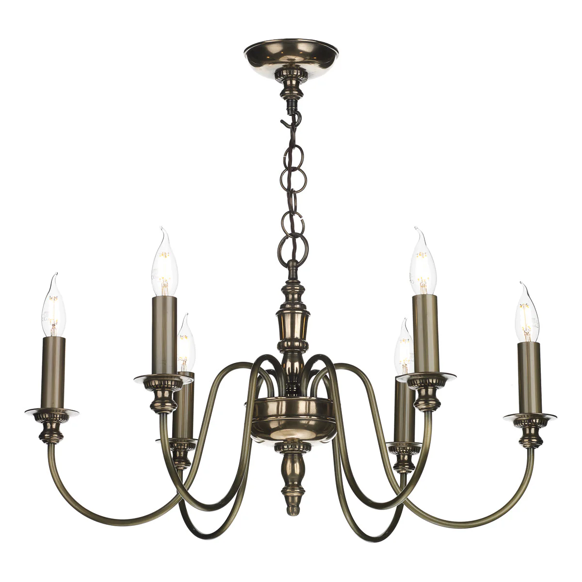 Dickens 6 Light Multi-Arm Pendant In Bronze/Pewter Fitting Only