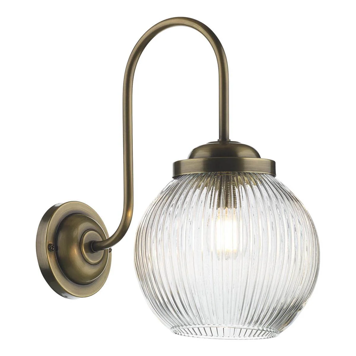Henley Single wall light in Antique brass