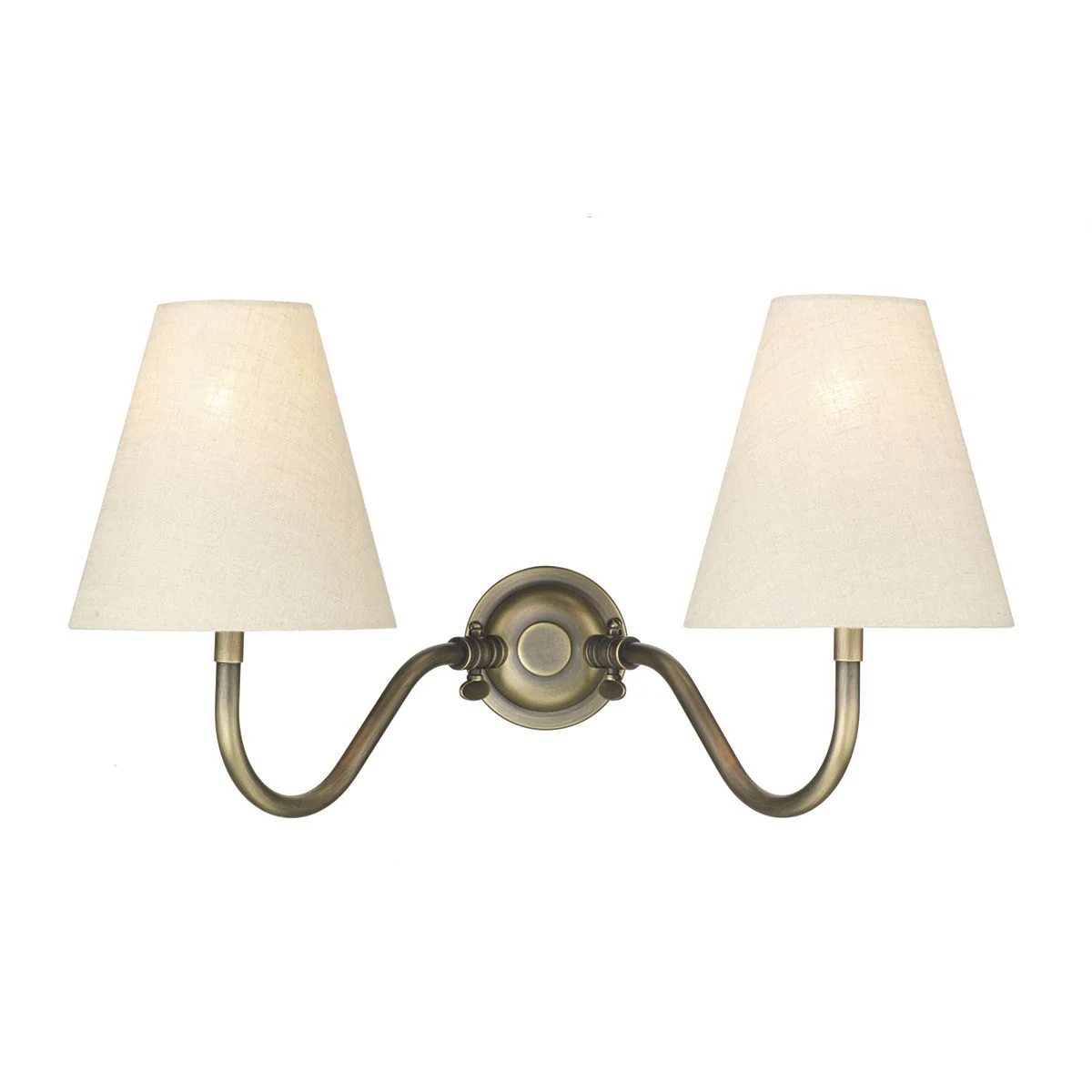 Hicks Double Wall Bracket Antique Brass