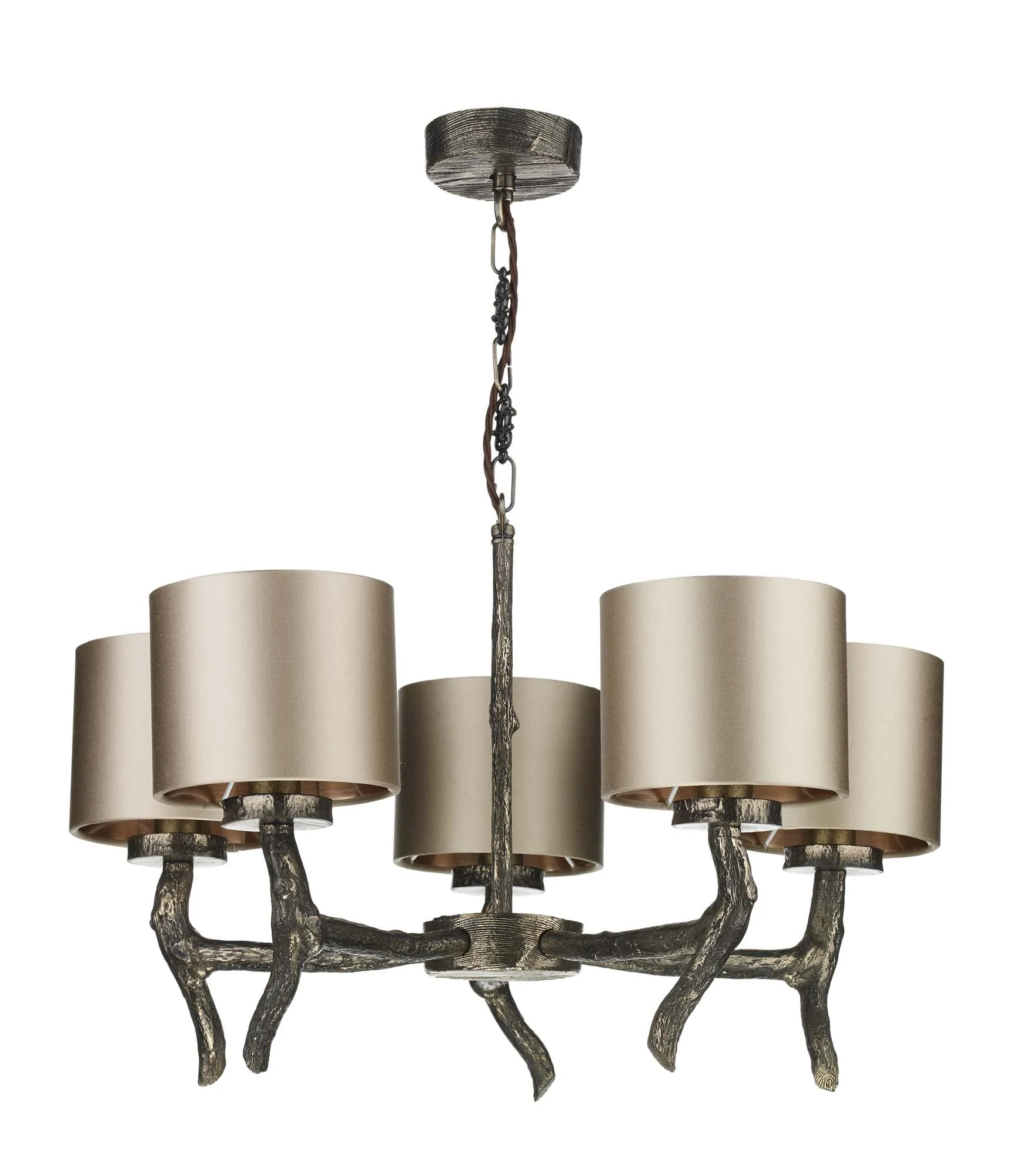 Joshua 5Lt Multi-Arm Pendant Silk Shade Bespoke Colour - Image 2